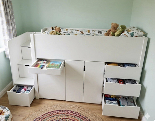 Children wooden mid sleeper - children's,