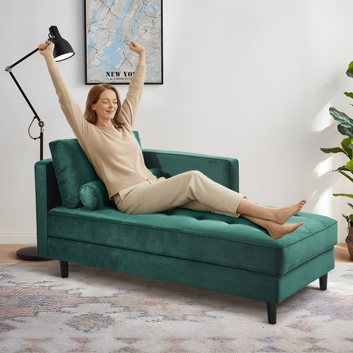 Mid century velvet chaise - mid-century,