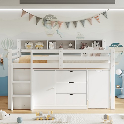 Wooden kids bed mid sleeper - bed,